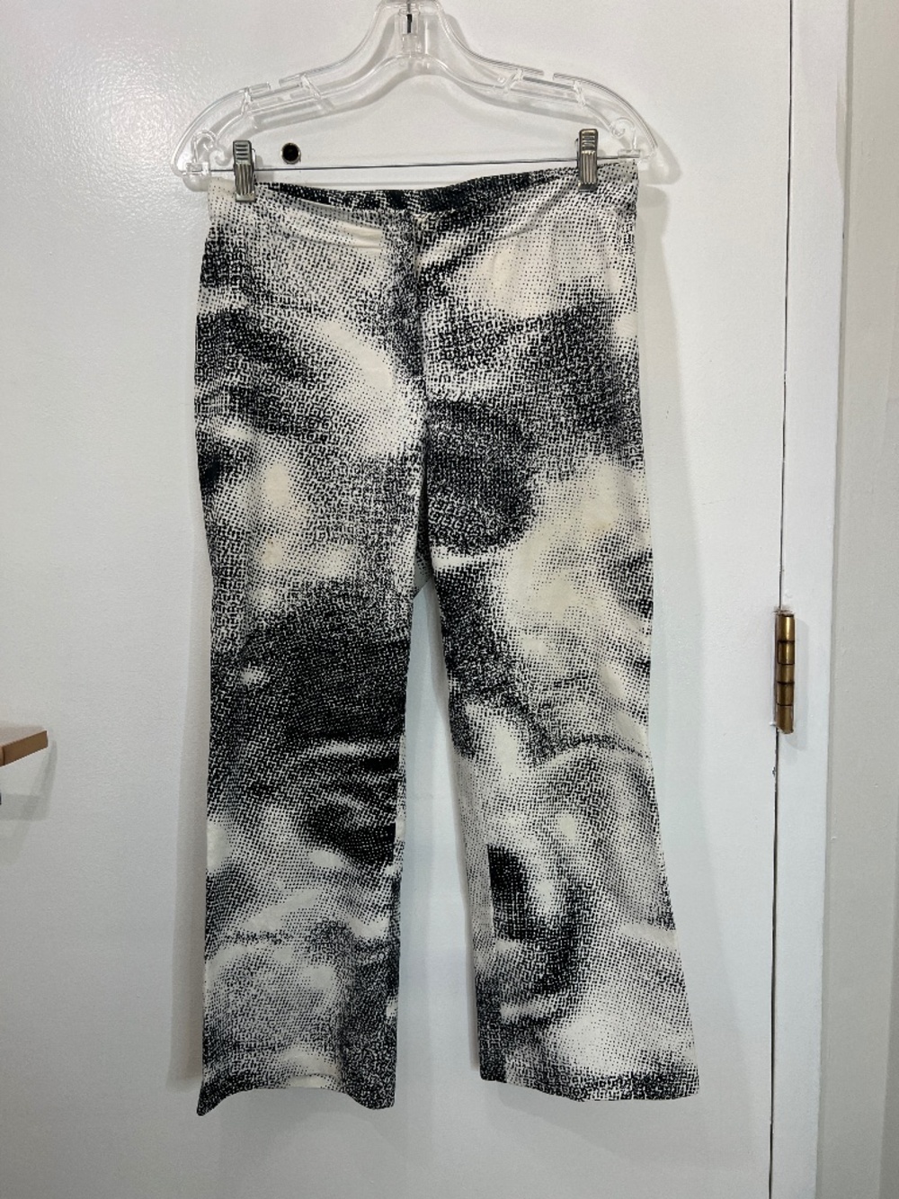 Women Vintage Cropped Laundry/Shelli Segal black/white strait legs pants Size 6